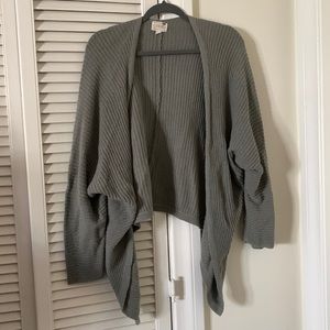 gray knit cardigan